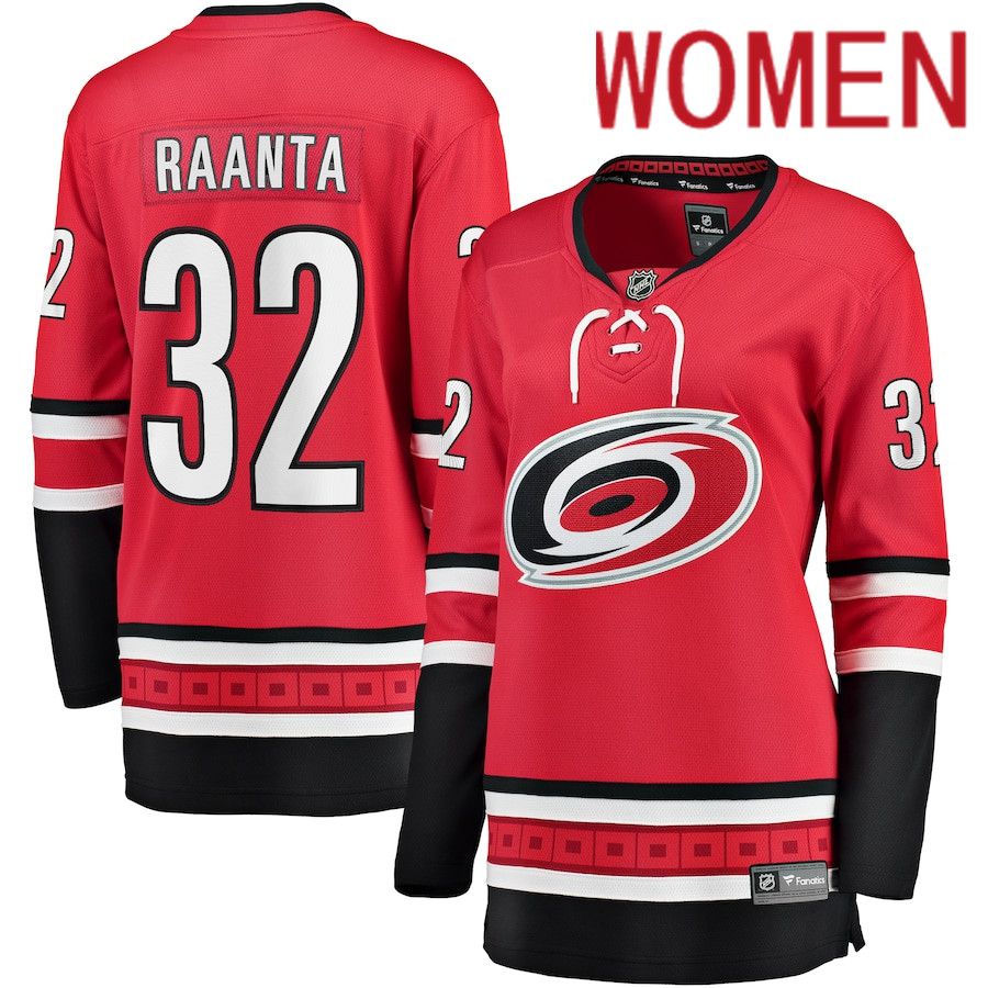 Women Carolina Hurricanes #32 Antti Raanta Fanatics Branded Red Alternate Breakaway Player NHL Jersey->women nhl jersey->Women Jersey